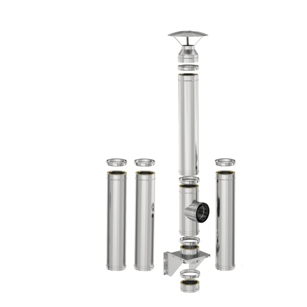 Coș de fum inox profesional Izonox 5 m x 150 mm Suspendat consolă