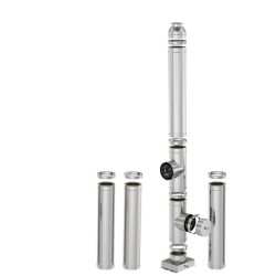 Coș de fum inox profesional Izonox 5 m x 200 mm pornire de la sol-1
