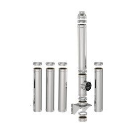 Coș de fum inox profesional Izonox 6 m x 180 mm Suspendat consolă-1