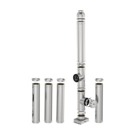 Coș de fum inox profesional Izonox 6 m x 180 mm pornire de la sol-1