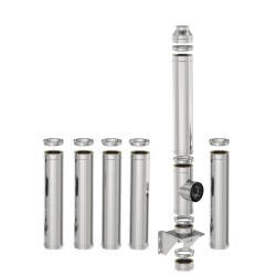 Coș de fum inox profesional Izonox 7 m x 180 mm Suspendat consolă-1