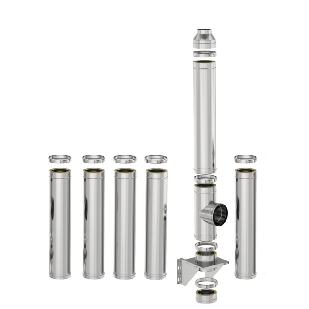 Coș de fum inox profesional Izonox 7 m x 180 mm Suspendat consolă