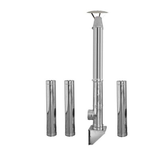 Coș de fum inox profesional Izonox 5 m x 130 mm Suspendat consolă
