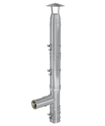 Coș fum profesional din inox Irinei Light 7 m x 200 mm pornire de la consolă (suspendat)-1