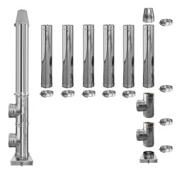 Coș de fum inox profesional Izonox 7 m x 150 mm pornire de la sol-3