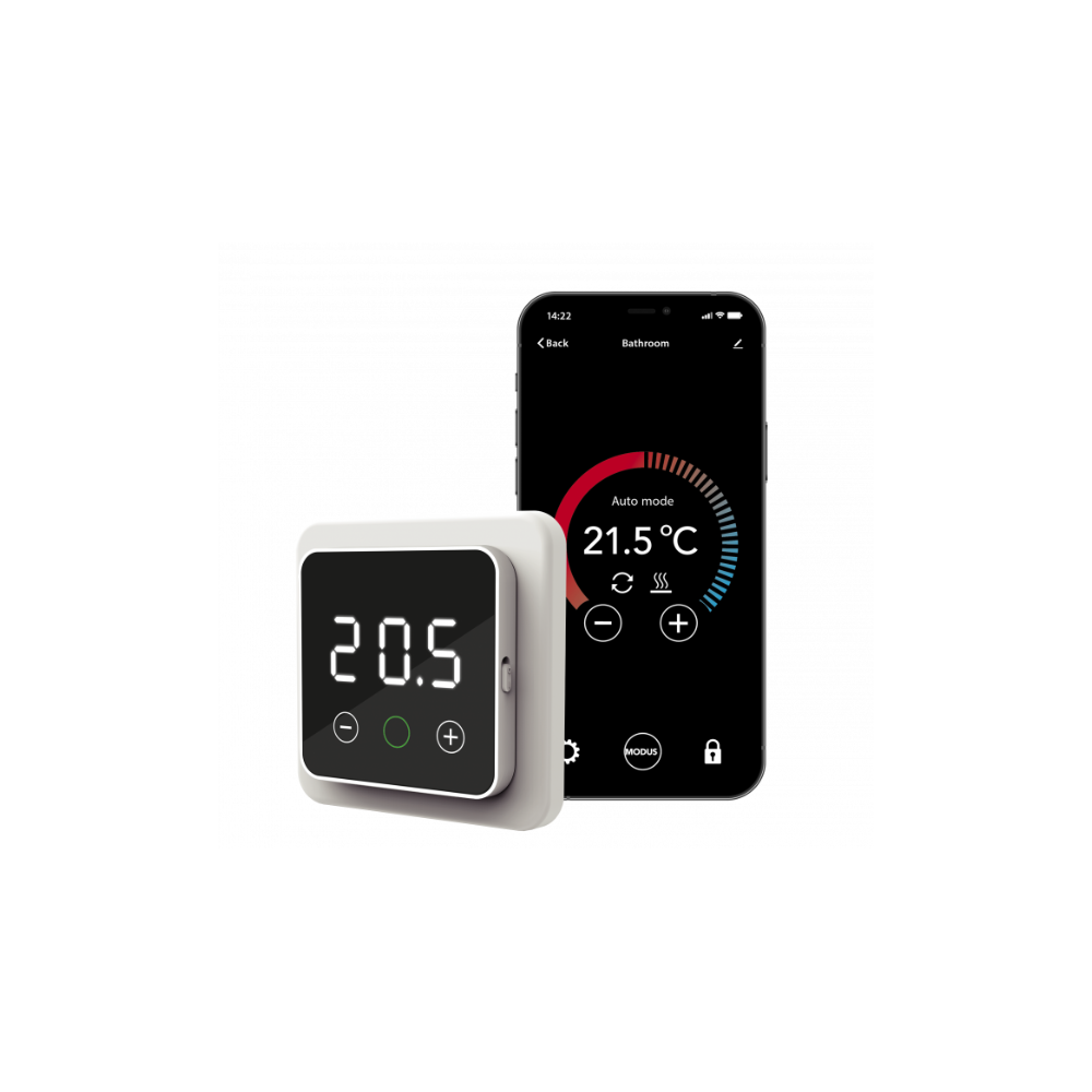 Cronotermostat Voltum, Tip B, Control Wi-Fi, cu senzor de pardoseală