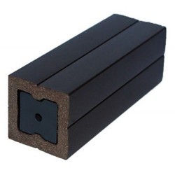 Stâlp gard WPC Trix 3,5 x 3,5 x 200 cm Lucios / Neperiat, Maro închis-1