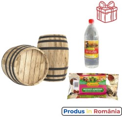 Butoi lemn masiv dud pentru țuică 70 L + Cadou Soluții tratare vin-1
