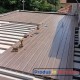 Pardoseală 3D exterioară WPC trafic comercial 14 x 2,1 x 240 cm Periat o față, Maro roșcat