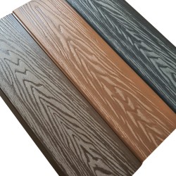 Pardoseală 3D exterioară WPC trafic comercial 14 x 2,1 x 240 cm Periat o față, Maro roșcat-2