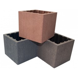 Stâlp gard WPC Noma 11 x 11 x 200 cm Lucios / Neperiat, Maro închis-2