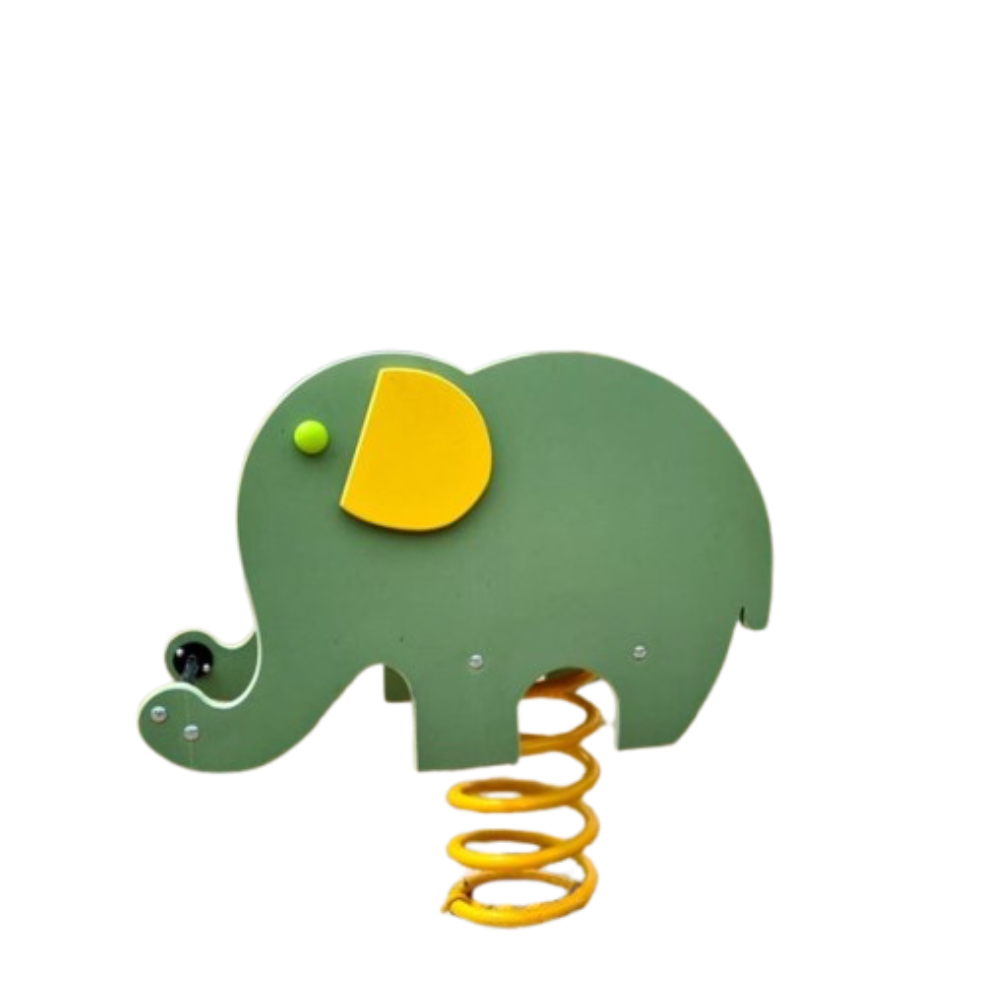Balansoar copii pe arcuri, figurină Elefant, fixare în beton