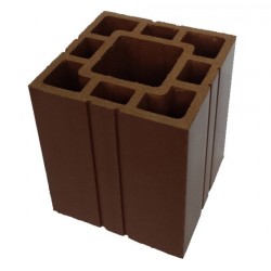 Stâlp gard WPC Shan periat patru fețe maro închis 9 x 9 x 200 cm-1