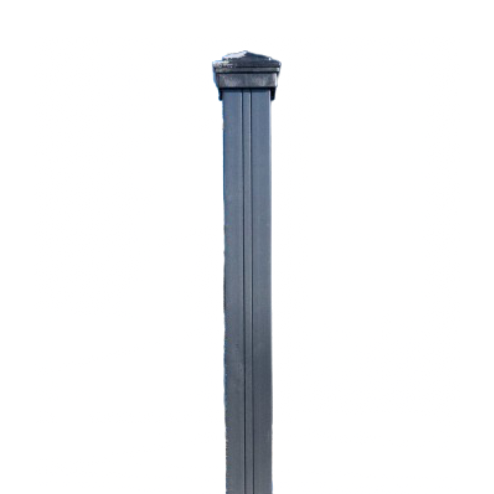 Stâlp gard WPC Shan 9 x 9 x 200 cm Lucios / Neperiat, Gri