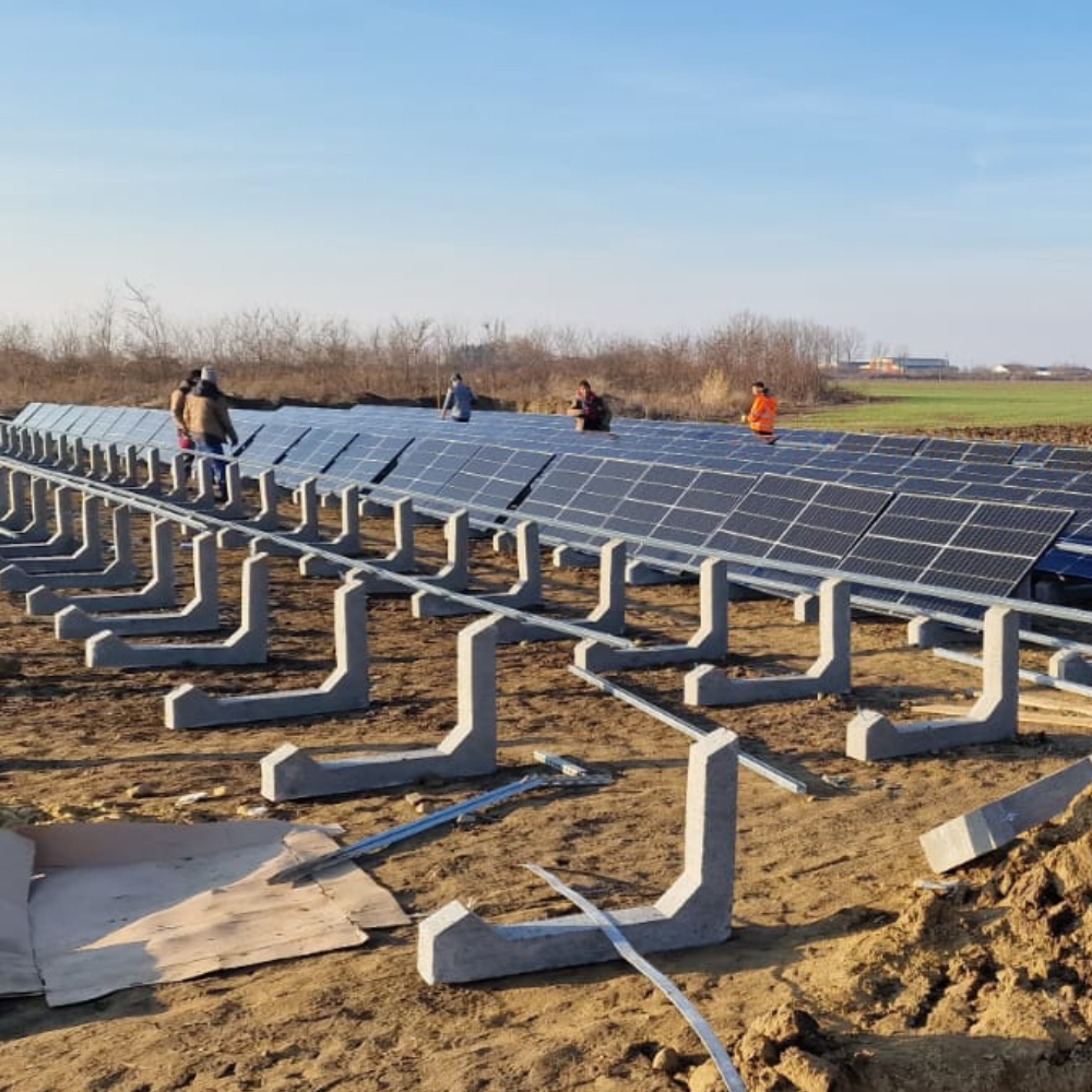 Suport panouri fotovoltaice din beton 30 grade, înalt, Betonix