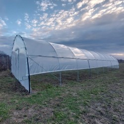 Solar profesional pentru agricultură Cultoplant Transparentă 4 x 18 m 2,8 m Țeavă zincată galvanizată 72 mp Peritată E8 Profesional