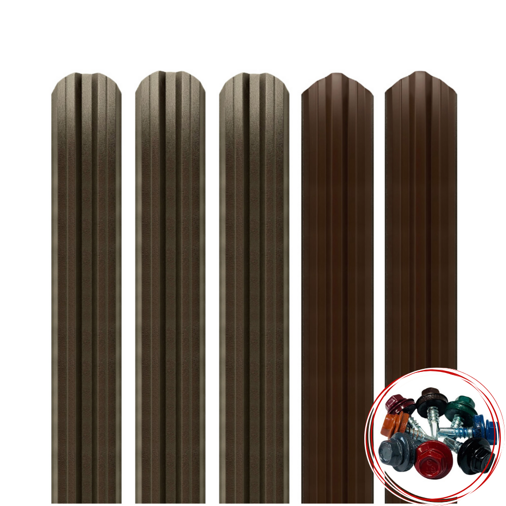 Șipcă metalică gard Lucius 0,45 mm x 11,5 cm Maro mat (RAL 8017) + CADOU Șuruburi