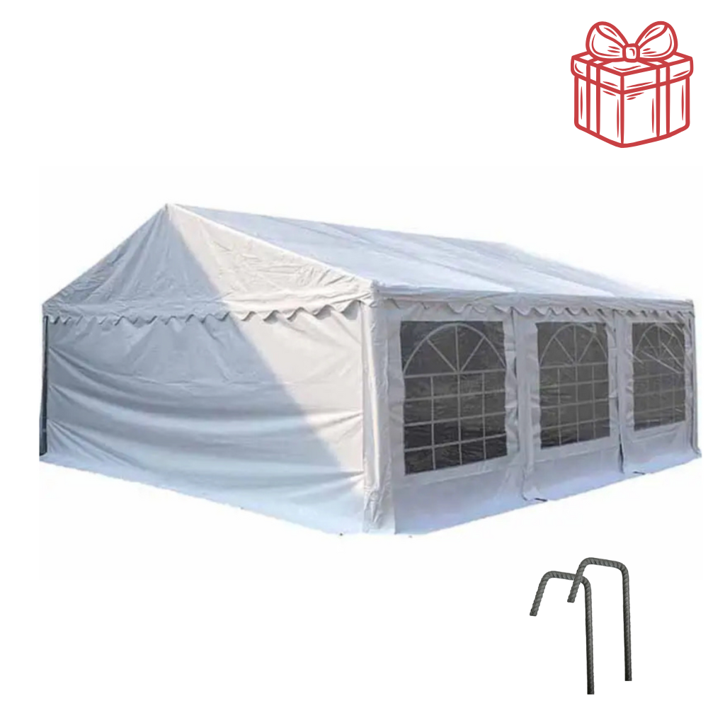 Cort evenimente 3x6 m Delta cu structură metalică 38 mm, prelată UV 260 g / mp + Cadou