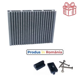 Pardoseală exterioară WPC pentru uz casnic 14,5 x 2,1 x 240 cm Gri-1