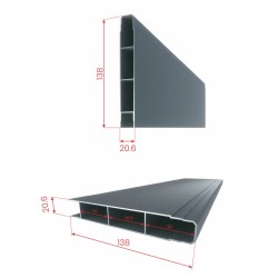 Set porți metalice din aluminiu Omar, Poarta mare 3000 x 1800 mm, Poarta mică 900 x 1800 mm, Gri antracit RAL 7016-4