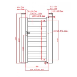Set porți metalice din aluminiu Deluxe Line Poartă mare 4000 x 1800 mm, Poartă mică 900 x 1800 mm, Gri antracit RAL 7016-4