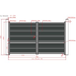 Set porți metalice din aluminiu Neptun Line, Poarta mare 3500 x 2000 mm, Poarta mică  900 x 2000 mm, Gri antracit RAL 7016-3