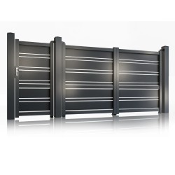 Set porti metalice din aluminiu Neptun Line 4000 x 1800 mm 900 x 1800 mm Gri antracit RAL 7016