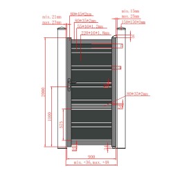 Set porți metalice din aluminiu Neptun Line, Poarta mare 3500 x 1800 mm, Poarta mică 900 x 1800 mm, Gri antracit RAL 7016-4