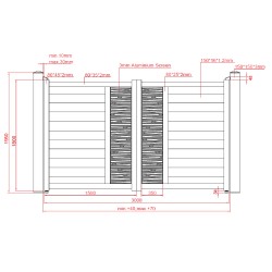 Set porți metalice din aluminiu Omar, Poarta mare 3000 x 1800 mm, Poarta mică 900 x 1800 mm, Gri antracit RAL 7016-2