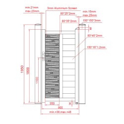 Set porți metalice din aluminiu Omar, Poarta mare 3000 x 1800 mm, Poarta mică 900 x 1800 mm, Gri antracit RAL 7016-3