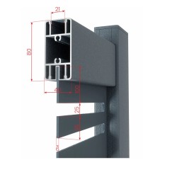 Set porți metalice din aluminiu Omar, Poarta mare 3000 x 1800 mm, Poarta mică 900 x 1800 mm, Gri antracit RAL 7016-7