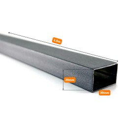 Țeavă rectangulară gard Lucius 30x20 mm x 2 m Gri Grafit (RAL 7016)-1