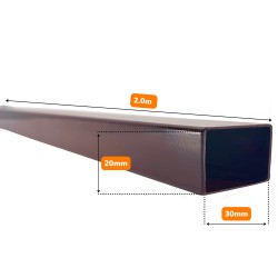 Țeavă rectangulară gard Lucius 30x20 mm x 2 m Maro (RAL 8017)-1