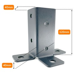 Stâlpi / Piloni metalici pentru gard din șipcă metalică Lucius 40x40 mm x 2 m Gri Grafit (RAL 7016)-6