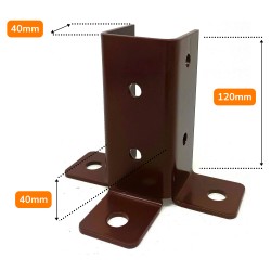 Stâlpi / Piloni metalici pentru gard din șipcă metalică Lucius 40x40 mm x 1,5 m Maro (RAL 8017)-6