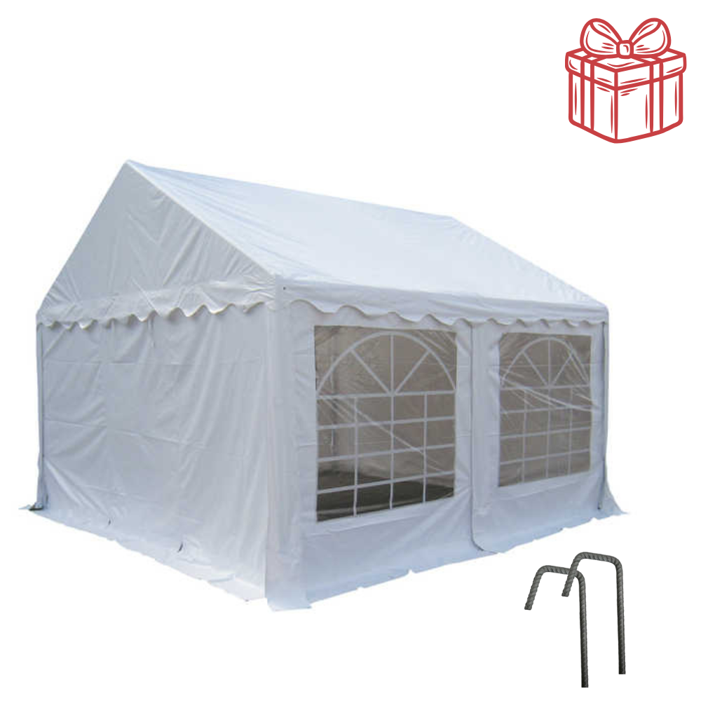 Cort evenimente 3x4 m Delta cu structură metalică 38 mm, prelată UV 260 g / mp + Cadou