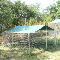 Țarc câini Pedro 3x3x1,2 m, oțel galvanizat, acoperit complet-3