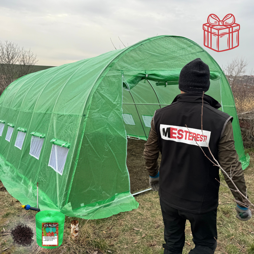 Solar grădină profesional Cortis© 4x6 m + Cadou Ață palisare și 250 clipsuri