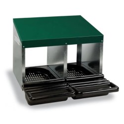 Cuibar găini Rico, oțel galvanizat + plastic, 2 compartimente-1