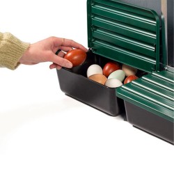 Cuibar găini Rico, oțel galvanizat + plastic, 2 compartimente-2