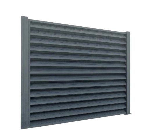 Gard aluminiu tip jaluzea Abel cu stâlpi, 1,5x2 m, Gri deschis