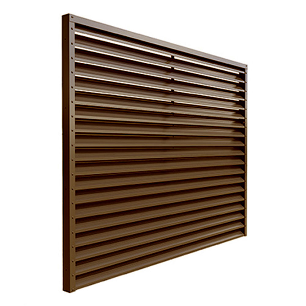 Gard aluminiu tip jaluzea Abel cu stâlpi, 1,5x2,5 m, Maro