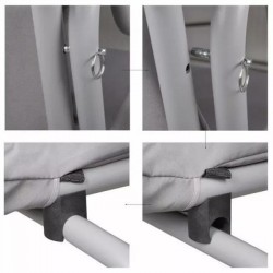 Balansoar grădină Jasper 2 în 1, cu 3 locuri și funcție pat, Gri deschis-5