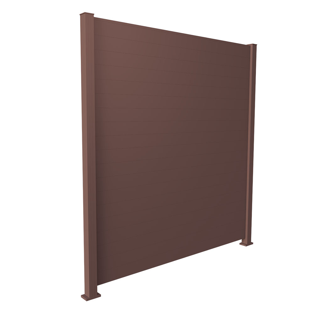 Gard aluminiu tip panou Elias, cu stâlpi, 2x2,5 m, Maro