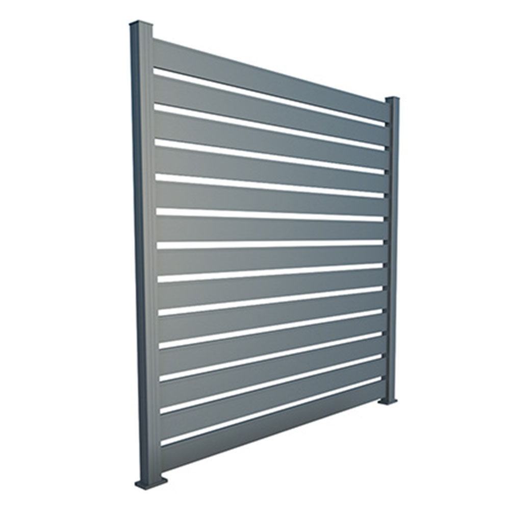 Gard aluminiu tip panou Amir, cu stâlpi, 2x2,5 m, Gri deschis