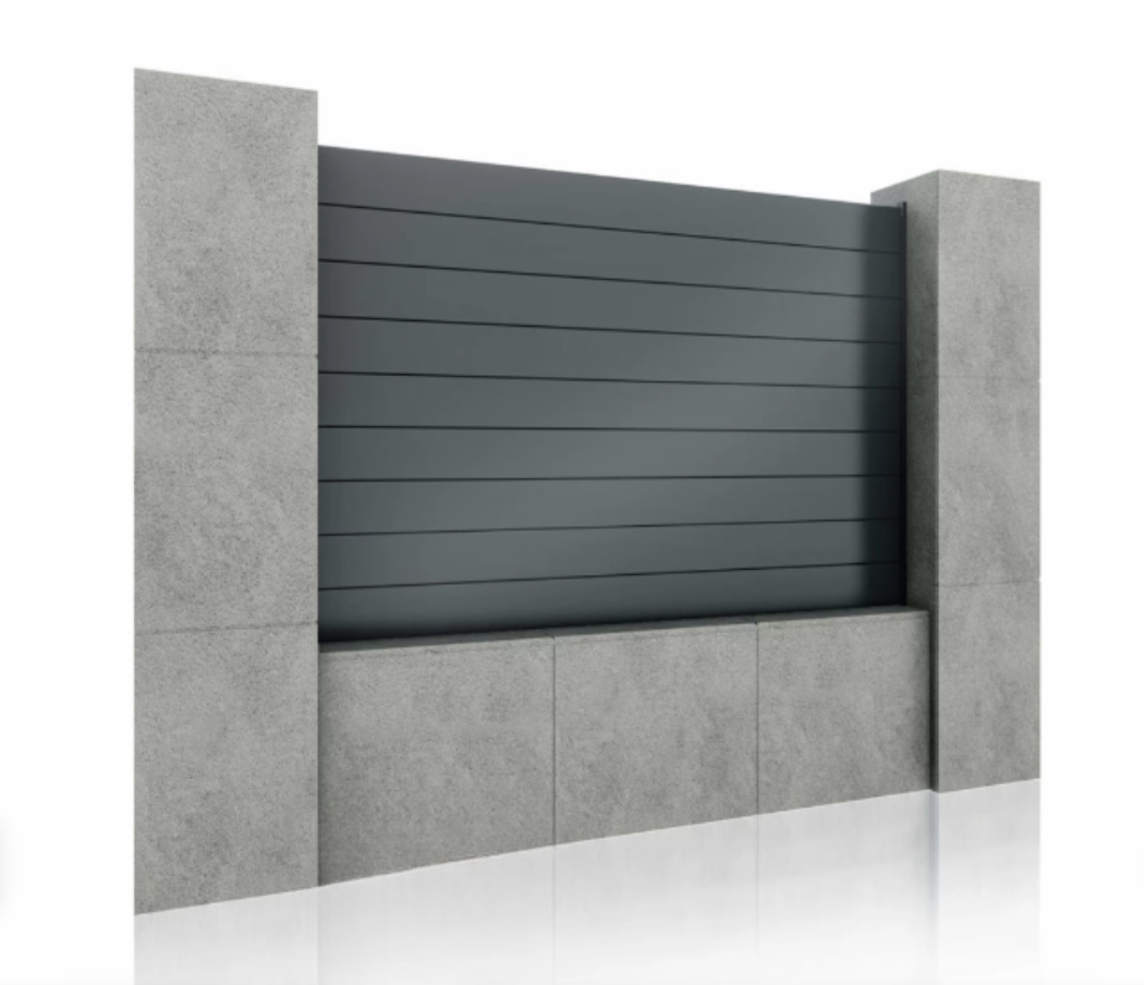 Panou gard aluminiu Preston, fără stâlpi, 1,5x2,5 m, Gri antracit