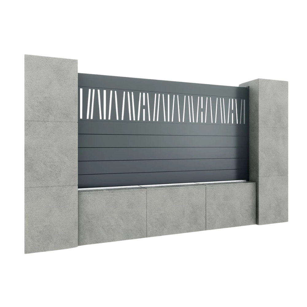Gard aluminiu tip panou Peleg cu stâlpi, 1,8x2 m, Gri antracit