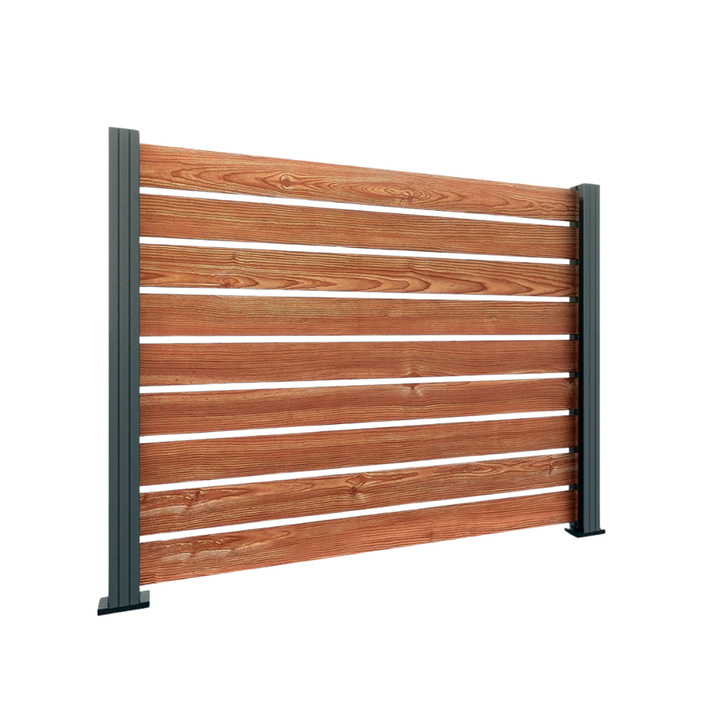 Gard aluminiu tip panou Henor 1,5x2 m, Lemn