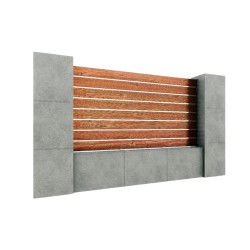 Gard aluminiu tip panou Henor 1,5x2,5 m, Lemn-3