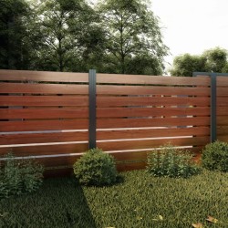 Gard aluminiu tip panou Henor 2x2,5 m, Lemn-3